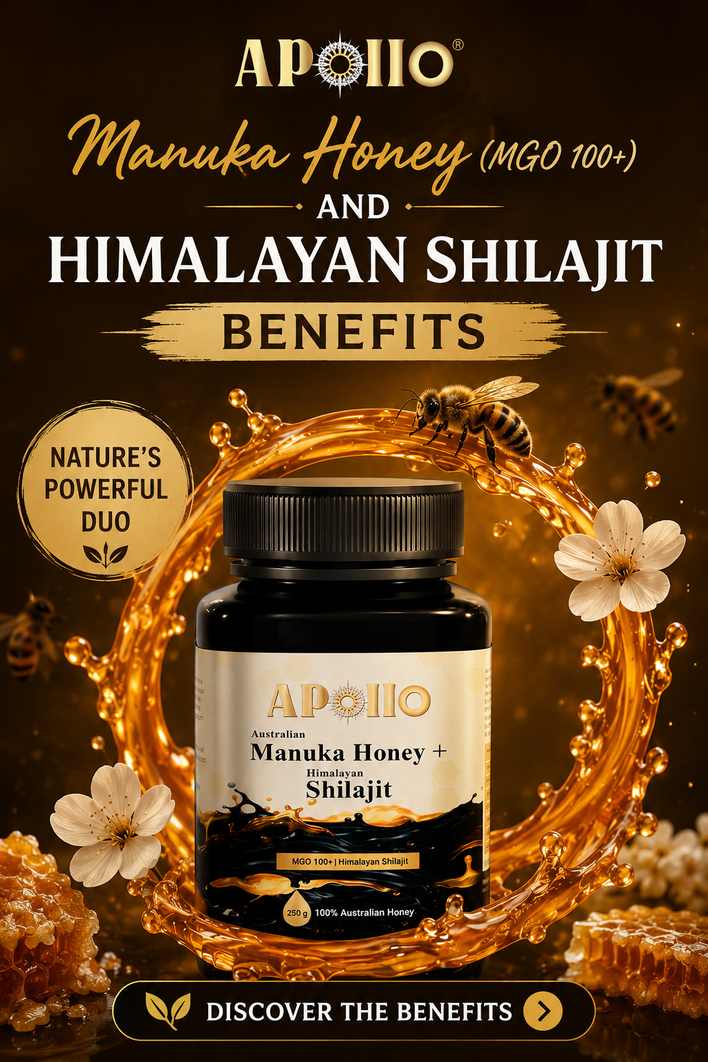 Manuka Honey (MGO 100+) and Himalayan Shilajit Benefits