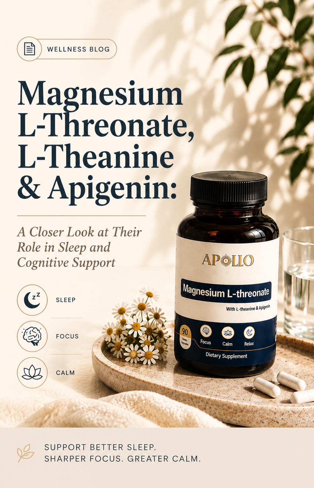 Magnesium L-Threonate, L-Theanine & Apigenin: A Closer Look at Their Role in Sleep and Cognitive Support